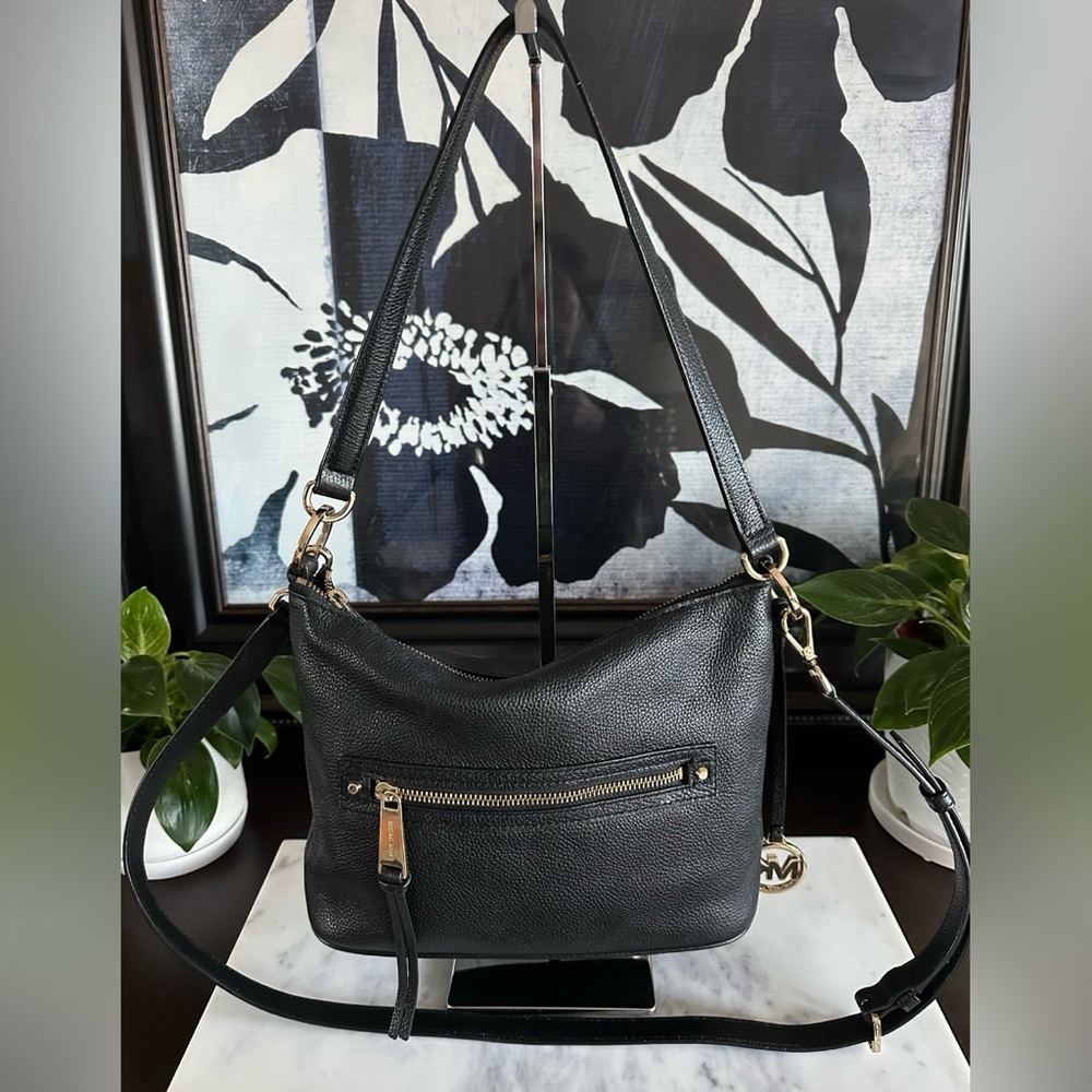Michael Kors Black Pebbled Leather Shoulder Bag - Picture 3 of 15